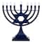 Battery Operated LED Lighted Star of David Hanukkah Menorah - 11.75" - Blue